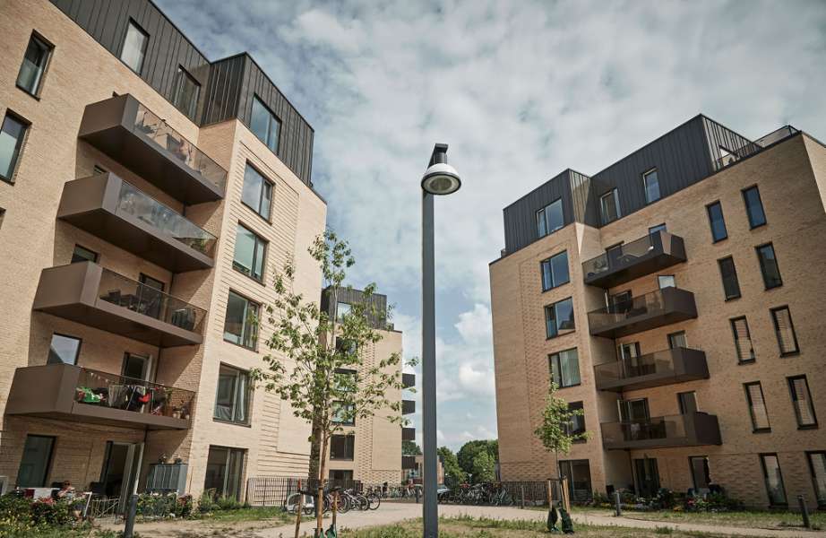Co-op penthouse apartment blocks, clad in DS Nordic Click Seam in IrmaByen, IrmaByen - Krydderivej 12, 2610 Rødovre